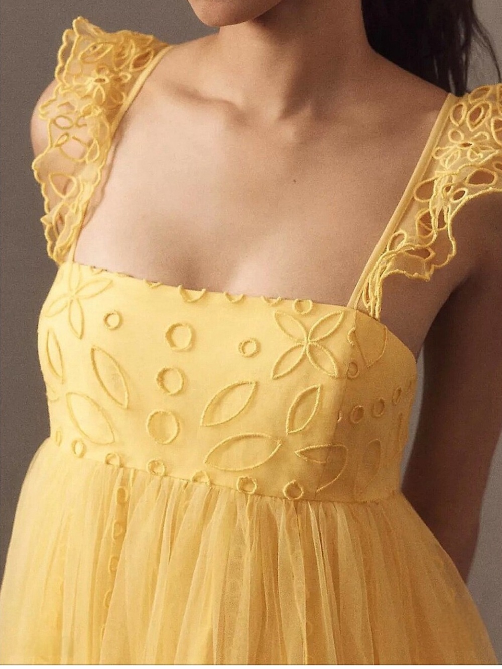 Anthropologie Let Me Be Eyelet Tulle Mini Dress - Picture 6 of 6